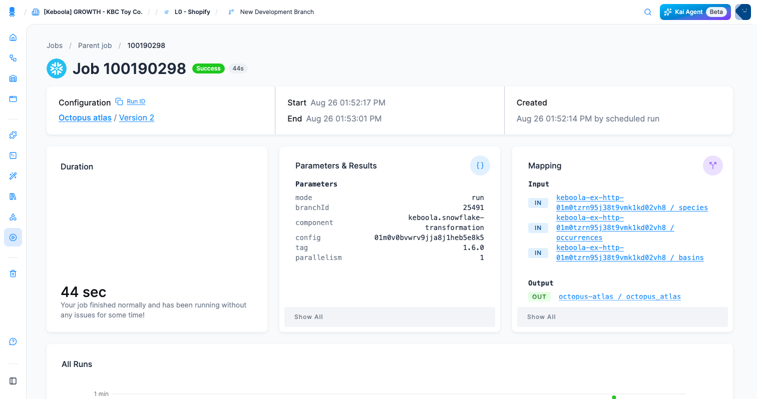 Screenshot - Successful job